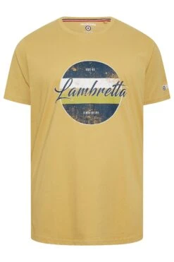 LAMBRETTA Big & Tall Yellow 'Lambretta' Slogan T-Shirt -Menswear Mode Sales Store 00297cc6 38cc 4c 207812 X