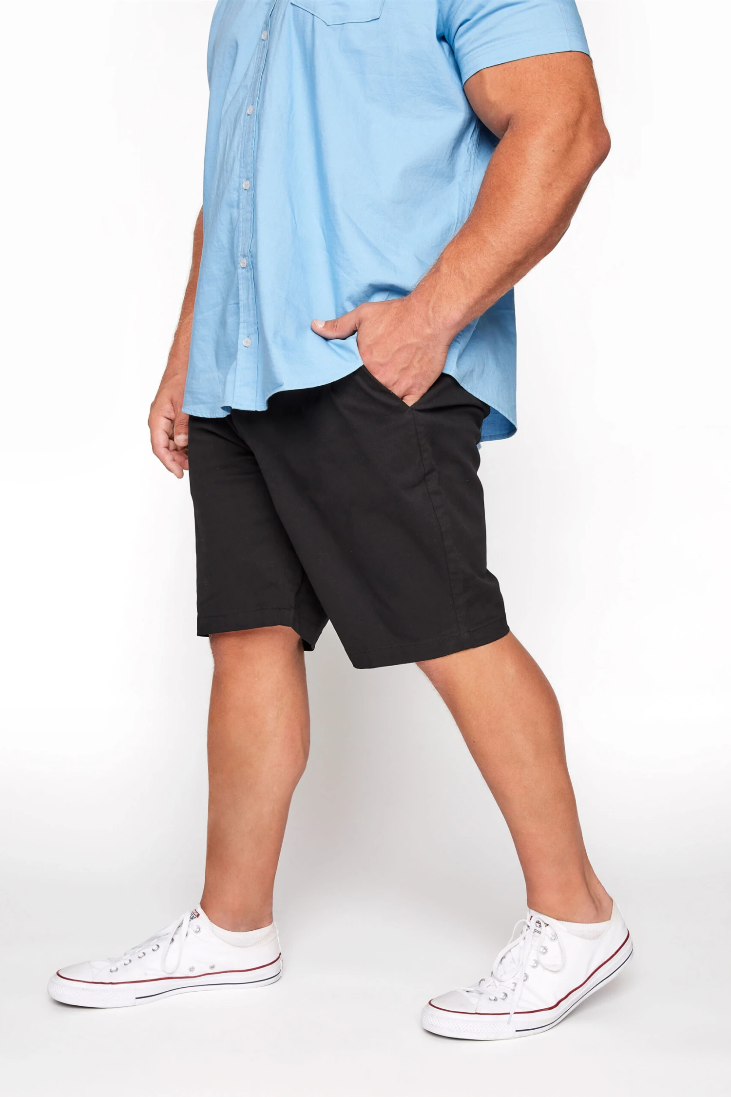BadRhino Big & Tall Black Stretch Chino Shorts 1 BadRhino Big & Tall Black Stretch Chino Shorts