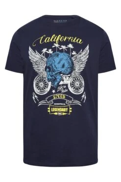 BadRhino Big & Tall Navy Blue California Skull Print T-Shirt -Menswear Mode Sales Store 0038ba5d d0e6 47 207964 X