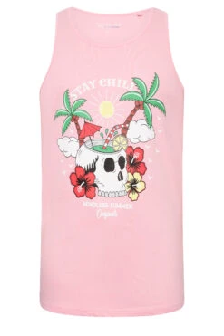 BadRhino Big & Tall Pink 'Stay Chill' Print Vest -Menswear Mode Sales Store 003958f2 79ba 43 207920 X