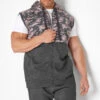KAM Big & Tall Charcoal Grey Camo Panelled Gilet