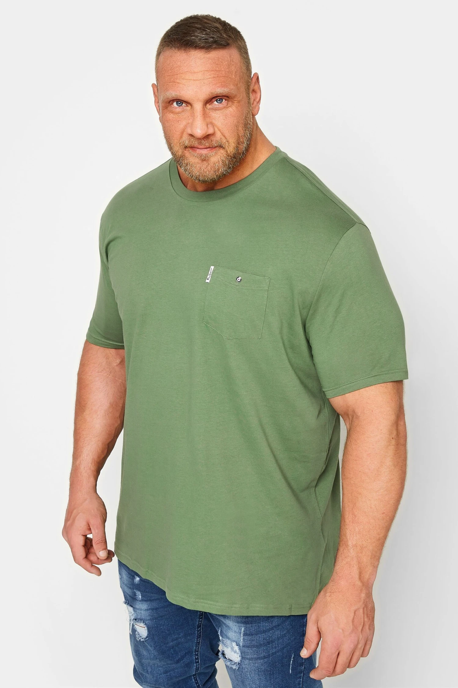 BEN SHERMAN Big & Tall Rich Fern Green Signature Pocket T-Shirt 1 BEN SHERMAN Big & Tall Rich Fern Green Signature Pocket T-Shirt