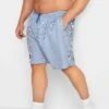 BadRhino Big & Tall Navy Blue Stripe Swim Shorts