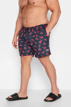 JACK & JONES Big & Tall Navy Blue Lobster Swim Shorts