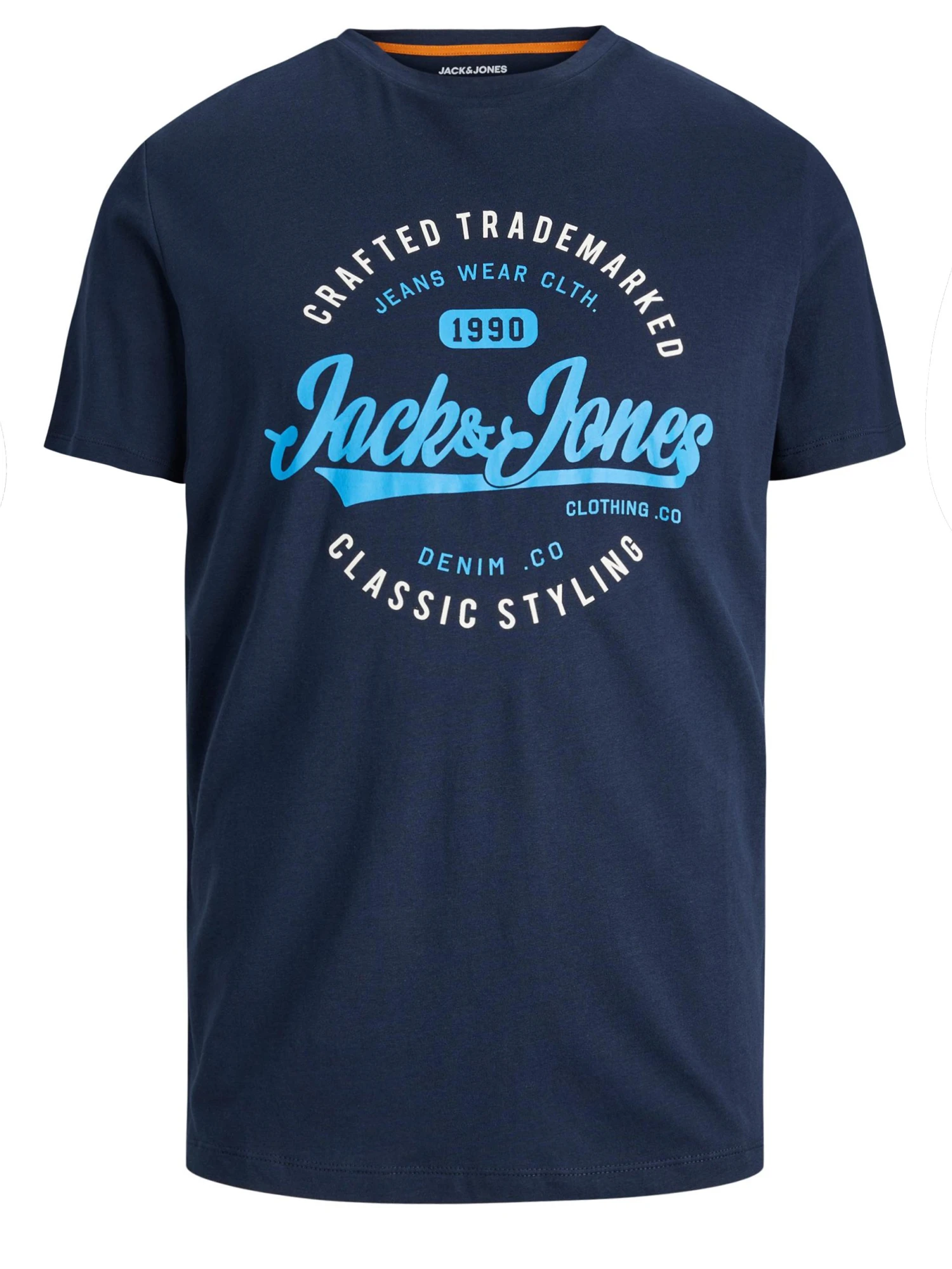 JACK & JONES Big & Tall Navy Blue Logo Crew T-Shirt 2 JACK & JONES Big & Tall Navy Blue Logo Crew T-Shirt - Image 2