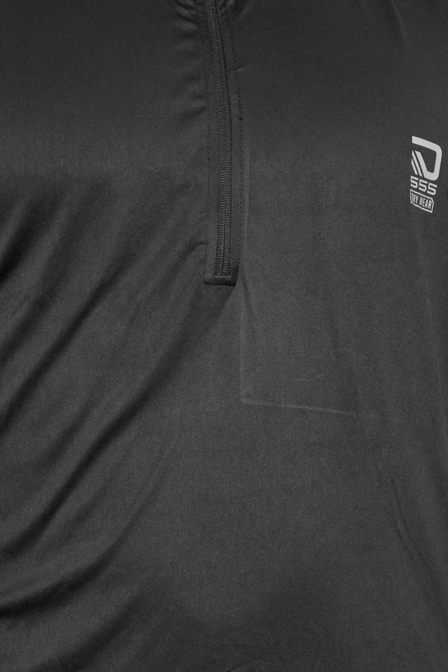 D555 Big & Tall Black Long Sleeve Zip Up Top 2 D555 Big & Tall Black Long Sleeve Zip Up Top - Image 2