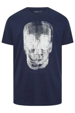 BadRhino Big & Tall Navy Blue X-Ray Skull Print T-Shirt -Menswear Mode Sales Store 0370f9de 870a 49 207245 X