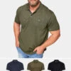 BadRhino Big & Tall Black/Navy Blue/Khaki Green 3 Pack Core Polo Shirts
