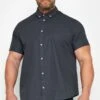 BadRhino Big & Tall Navy Poplin Short Sleeve Shirt