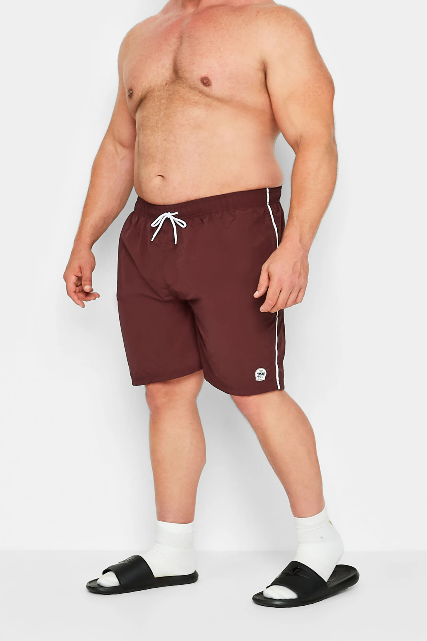 D555 Burgundy Full Length Swim Shorts 1 D555 Burgundy Full Length Swim Shorts
