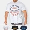 JACK & JONES Big & Tall 3 PACK White Logo T-Shirts