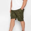 D555 Big & Tall Khaki Green Camo Cargo Shorts