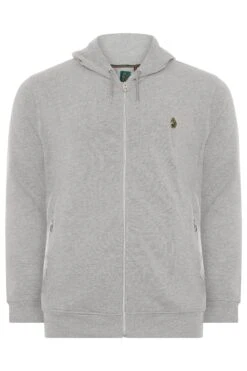 LUKE 1977 Big & Tall Grey Sport Zip Through Hoodie -Menswear Mode Sales Store 0a00a49d 5cfa 4f 203395 F