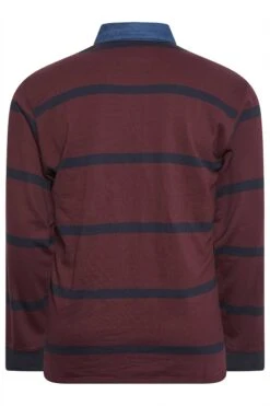 KAM Big & Tall Burgundy Red Denim Collar Long Sleeve Polo Shirt -Menswear Mode Sales Store 0a24acd3 230f 46 208454 Y