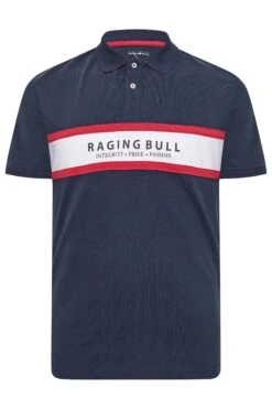 RAGING BULL Big & Tall Navy Blue Cut & Sew Polo Shirt -Menswear Mode Sales Store 0a473429 3ebc 4c 206738 X