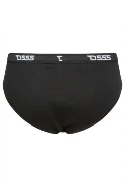 D555 2 PACK Big & Tall Black Branded Front Cotton Briefs -Menswear Mode Sales Store 0b280280 54e8 42 209375 Y