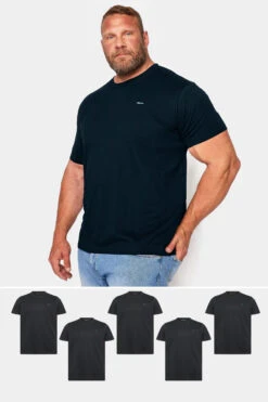 BadRhino Big & Tall 5 PACK Black Core T-Shirts