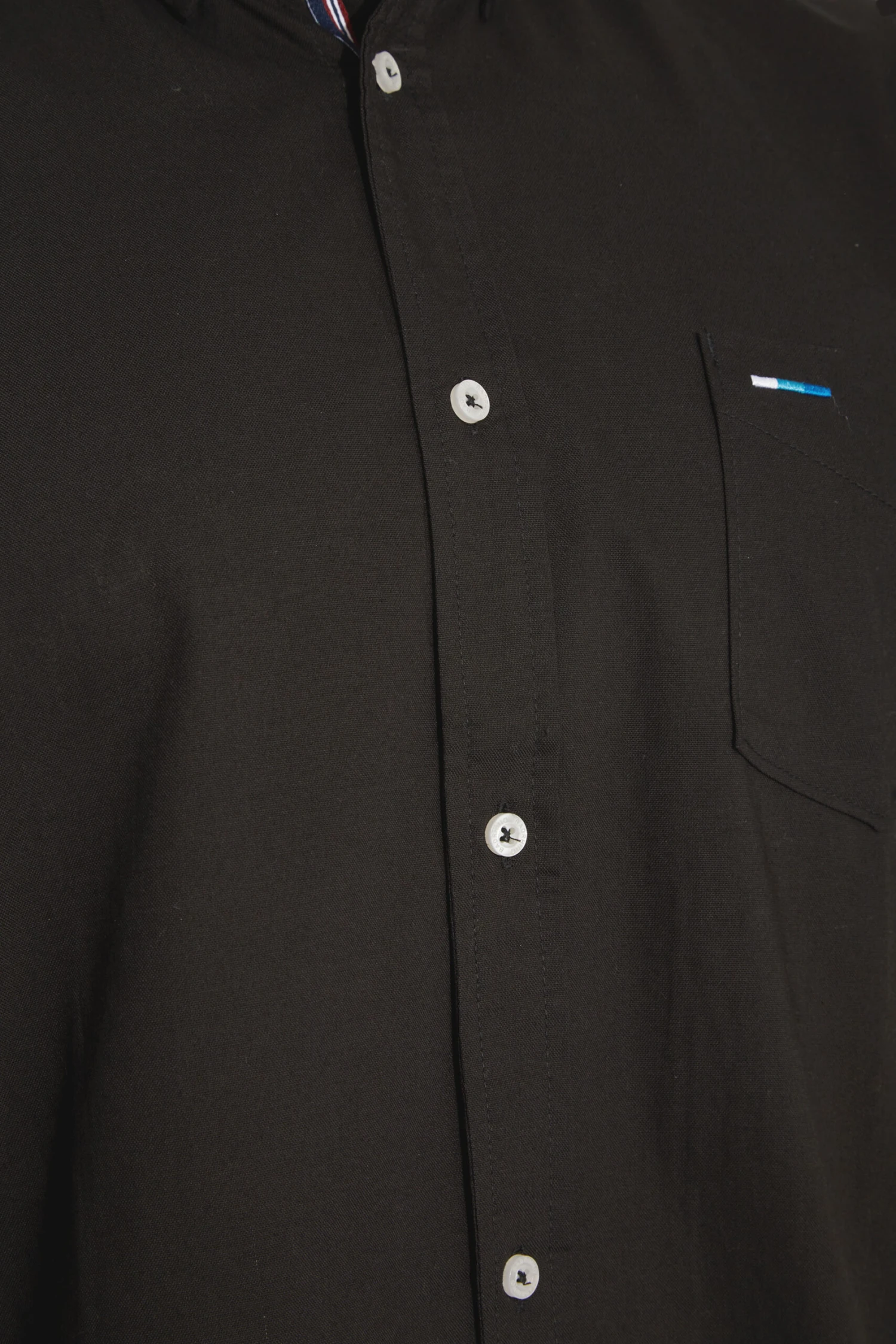 BadRhino Big & Tall Black Short Sleeve Oxford Shirt 2 BadRhino Big & Tall Black Short Sleeve Oxford Shirt - Image 2