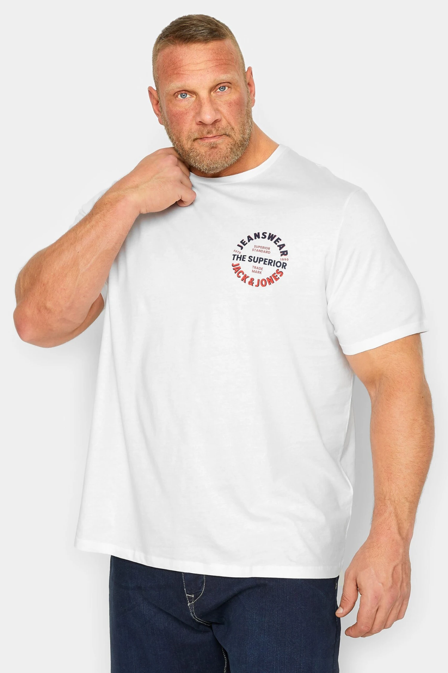 JACK & JONES Big & Tall 5 PACK Black & Blue Logo T-Shirts 2 JACK & JONES Big & Tall 5 PACK Black & Blue Logo T-Shirts - Image 2