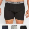 D555 Big & Tall 3 PACK Grey Assorted Boxer Shorts