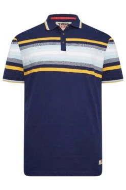 D555 Big & Tall Navy Blue Stripe Jersey Polo Shirt -Menswear Mode Sales Store 0d955dc6 c7ab 42 207648 X