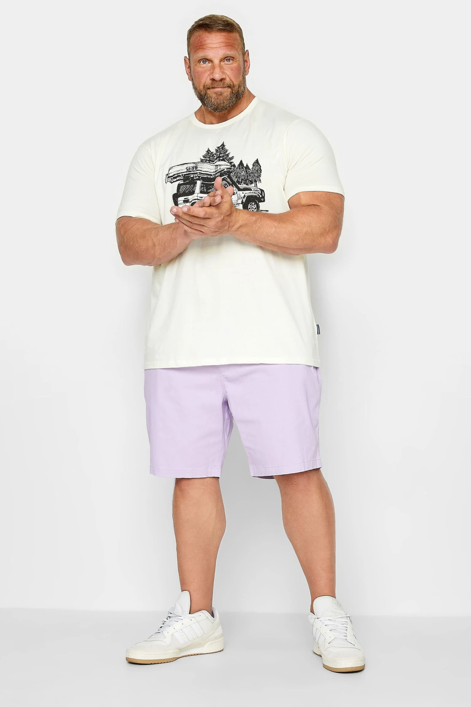 BadRhino Big & Tall Purple Stretch Elasticated Waist Chino Shorts 1 BadRhino Big & Tall Purple Stretch Elasticated Waist Chino Shorts