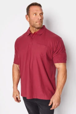 KAM Big & Tall Red Pocket Polo Shirt
