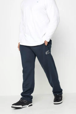D555 Big & Tall Navy Blue Open Hem Jogger