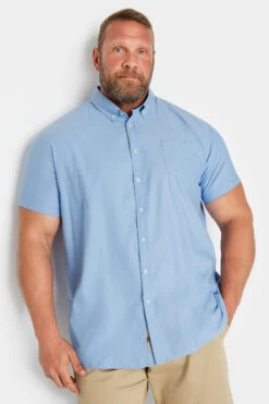 D555 Big & Tall Light Blue Short Sleeve Oxford Shirt
