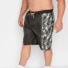 KAM Big & Tall Khaki Green Camo Print Swim Shorts