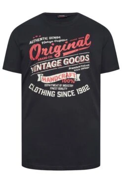 ESPIONAGE Big & Tall Navy Blue 'Vintage Goods' Printed T-Shirt -Menswear Mode Sales Store 12e2440c 404d 41 207781 X