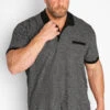 BadRhino Big & Tall Grey Geometric Print Polo Shirt