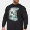 BadRhino Big & Tall Black Skull Print Sweatshirt