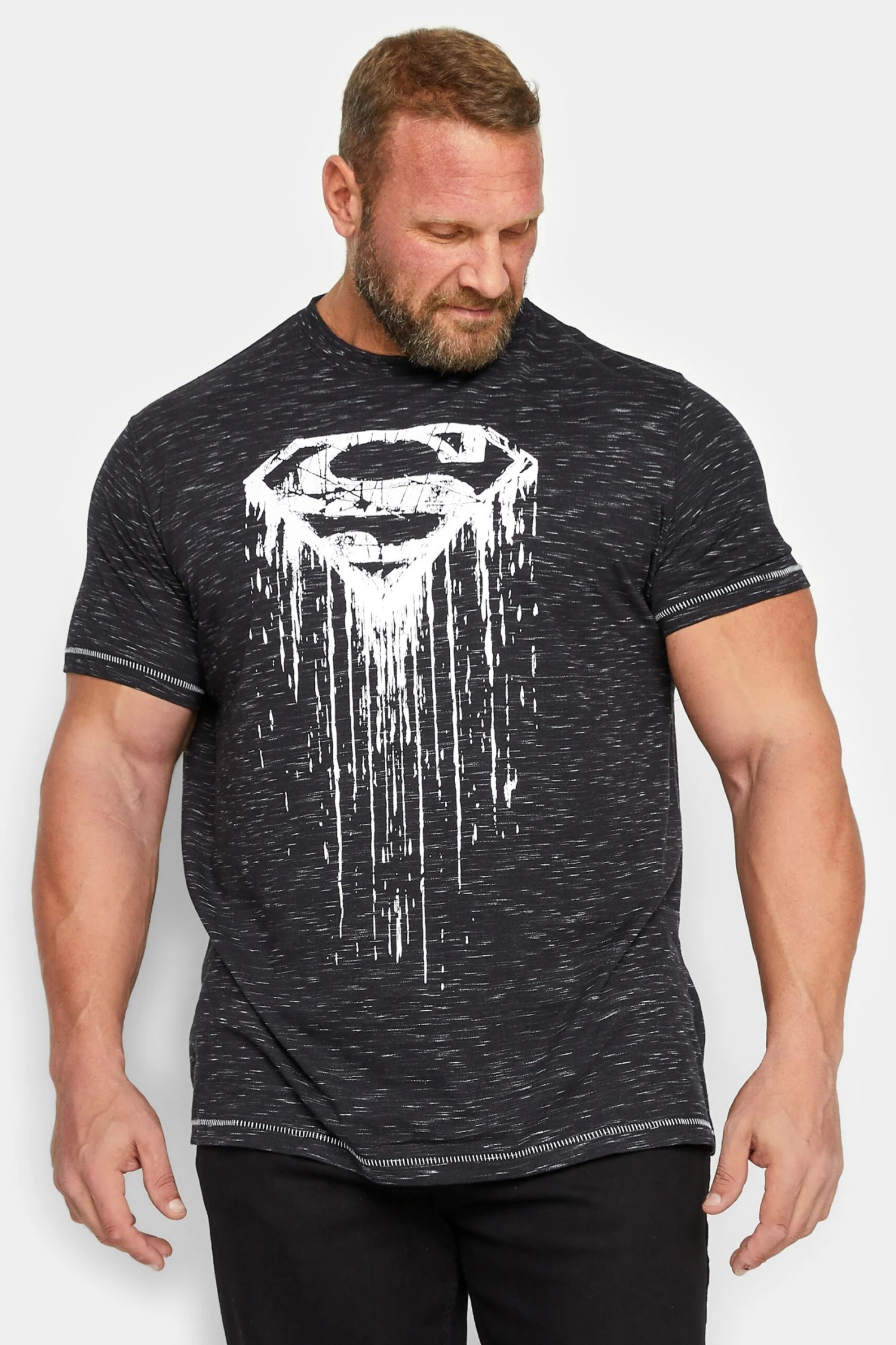 D555 Big & Tall Black Superman T-Shirt 1 D555 Big & Tall Black Superman T-Shirt