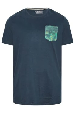 BLEND Big & Tall Navy Blue Pocket Print T-Shirt -Menswear Mode Sales Store 14c4bcf5 96b0 40 207793 X