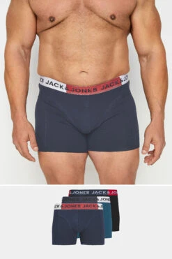 JACK & JONES Black & Blue 3 Pack Trunks