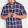 D555 Big & Tall Red Check Print Shirt