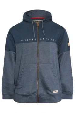 D555 Big & Tall Navy Blue Zip Hoodie -Menswear Mode Sales Store 1995157d 0db3 4f 208416 X