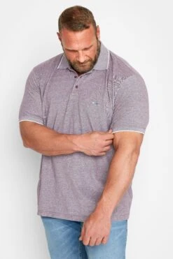 BadRhino Big & Tall Pink Birdseye Polo Shirt