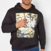 JACK & JONES Big & Tall Black Pete Camo Hoodie