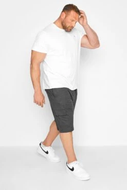 KAM Big & Tall Charcoal Grey Cargo Lounge Shorts