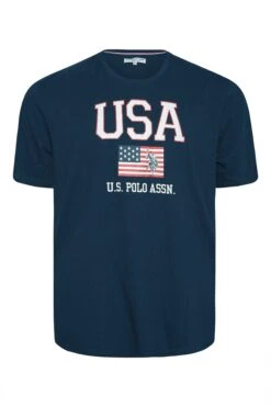 U.S. POLO ASSN. Big & Tall Navy Blue USA Print T-Shirt -Menswear Mode Sales Store 1bef6f35 d4f4 46 206343 X