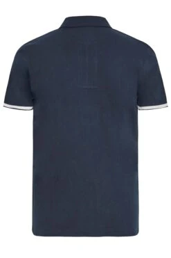 BadRhino Big & Tall Navy Blue Jersey Zip Polo Shirt 5 BadRhino Big & Tall Navy Blue Jersey Zip Polo Shirt -Menswear Mode Sales Store 1db3482b a5cb 4f 206613 YR