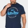 JACK & JONES Big & Tall Navy Blue Logo Crew T-Shirt