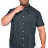 BadRhino Big & Tall Navy Blue Poplin Short Sleeve Shirt
