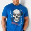 JACK & JONES Big & Tall Blue Skeleton Print 'Boxing Club' Slogan T-Shirt