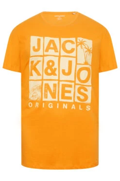 JACK & JONES Big & Tall Orange Originals Logo Print T-Shirt -Menswear Mode Sales Store 20a9bf71 e867 4f 207841 XR
