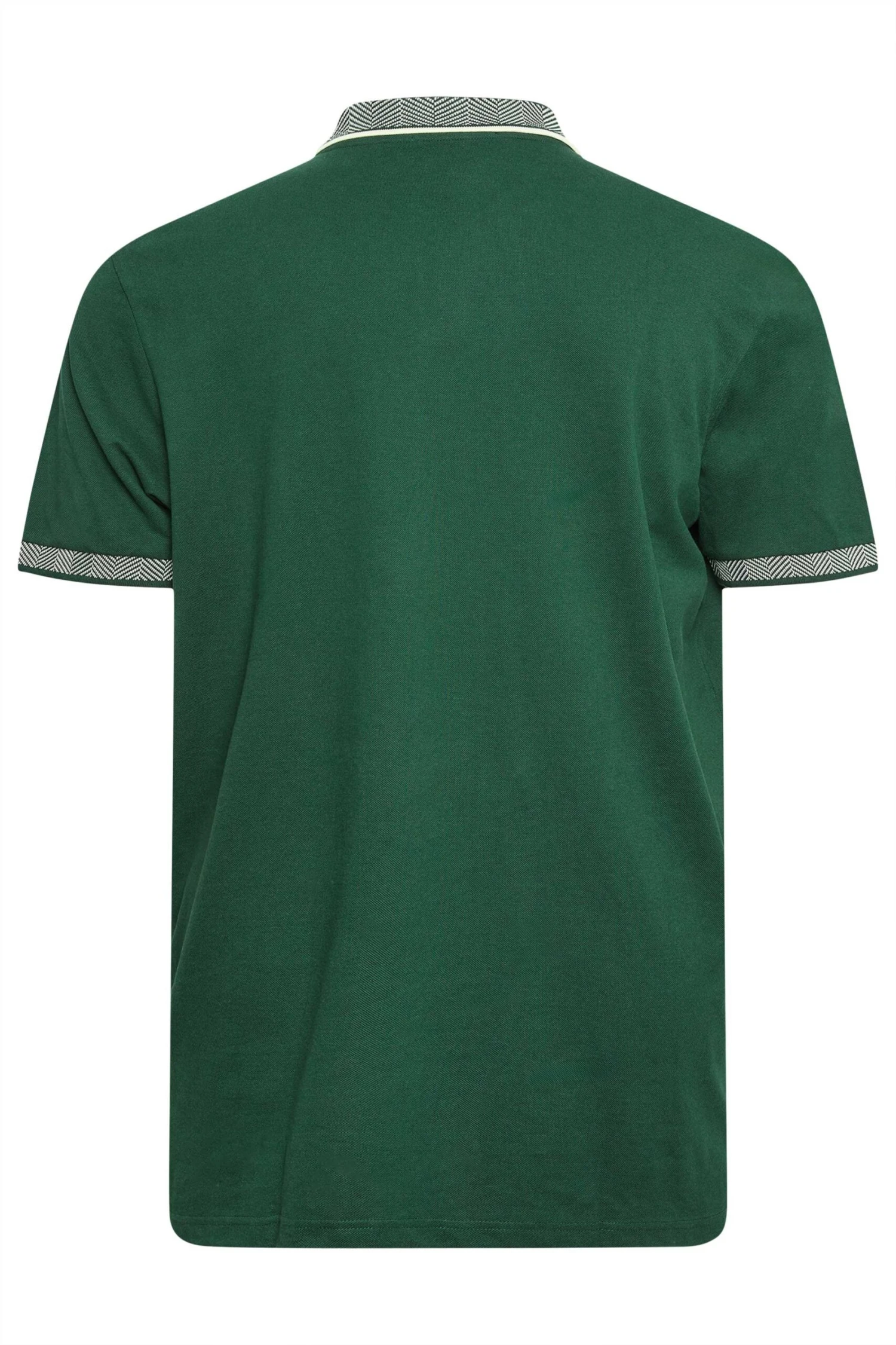 BEN SHERMAN Big & Tall Green Chevron Collar Polo Shirt 2 BEN SHERMAN Big & Tall Green Chevron Collar Polo Shirt - Image 2