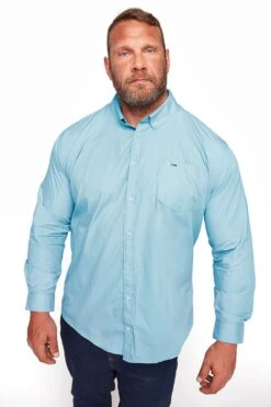 BadRhino Big & Tall Light Blue Long Sleeve Oxford Shirt
