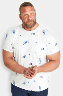 BLEND Big & Tall White Floral T-Shirt